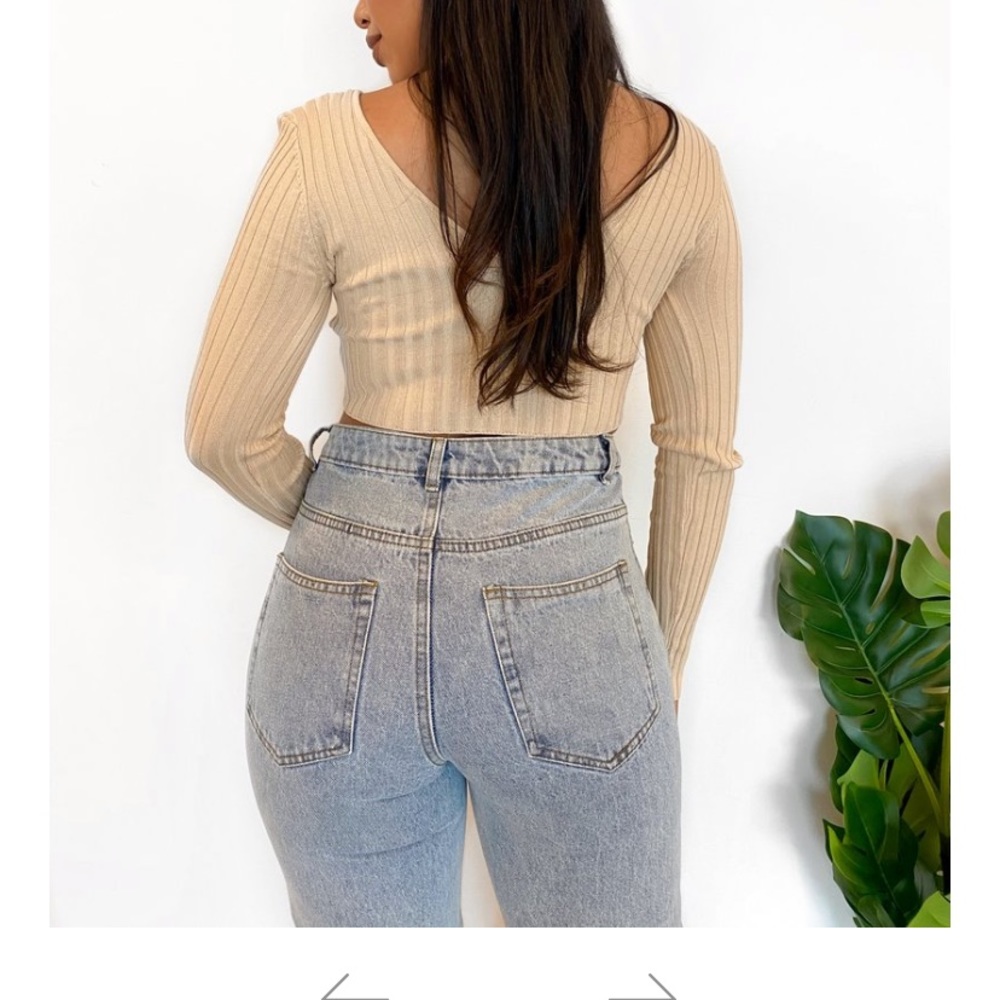 Melany crop top taupe laura's boutique